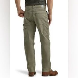 Lee Dungarees Carpenter jeans muted tan faded front size 33x34